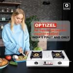 OPTIZEL ARVIGO 2Burner Stainless Steel LPG Gas Stove I Manual Cooktop I Pure Brass Top I Sigdi I Chullah I 2 years Warranty