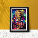 Yuckquee Kathakali (Dance, India, Emotion, colors) Framed Poster (Size: 10 X 13 Inch)