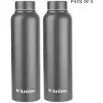 Kreme BREEZER BLK 1L PK2 1000 ml Bottle (Pack of 2, Black, Steel)