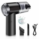 FOVTY Portable High Power 2 in 1 Car Vacuum Cleaner Brush|Cleaning Brush USB Rechargeable Wireless Handheld Car Vacuum Cleaner | Built in LED Light, Wet and Dry Kitchen, Shelf Closet Bedroom
