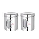 Ebun Stainless Steel See Through Containers 750 Gms Capacity 2 Pcs Set