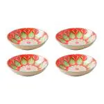 Nestasia Red & Green Leaves Ceramic Dinner Plates 0 Red & Green Leaves