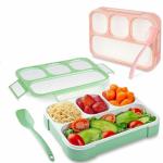 FIGMENT Lunch Box for Kids Lunch Boxes for Office Men Women Leak Proof 4 Compartment Lunch Box Reusable Microwave Freezer Safe Food Containers with Spoon (4 Compartment)