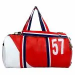 Deep Dazzling 20 L 57 Printed Logo Leather Duffle Bag/Gym Bag for Men & Women (White & Red)/Gym Bags/Adjustable Shoulder Bag for Men/Duffle Gym Bags for Men/Fitness Bag/Carry Bags