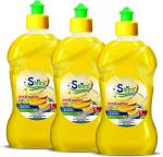 Shifra Yellow Lemon For Oil And Washes Off Kitchen Utensil Cleaner Dish Cleaning Gel, 1 Ltr (Pack Of 3)