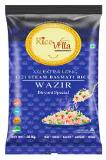 Rice Villa | Wazir | 26 kg | 1121 XXL Steam | Biriyani Special | Basmati Rice