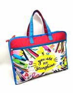 KidZeeNie Cartoon Character Theme Polyester Book Shelf Pencil Box Drawing Accessories Organizer Bag for Kids