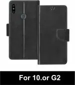 Sbms 10.Or G2 Black Artificial Leather Shock Proof Flip Cover