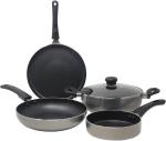 Kreme Aluminium Nonstick Kadhai-2.5 L With Fry Pan-1.4 L, Omelette Pan And Flat Dosa Tawa (Combo Of 4)