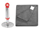 Stainless Steel Potato Potato Masher With Kitchen Use 1 Pcs Micro Fiber Clothe and Multicolour, Pack of 2