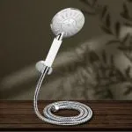 CUROVIT ABS Telephonic Hand Shower in Chrome Finish with ABS Holder and 1.5 Mtr Stainless Steel Flexible Tube for Bathroom model Erica