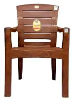 Anmol Jordan Comfortable Plastic Arm Chair Brown Weight Bearing Capacity 200KG Set of 1. | Chair | Comfortable Chair | Plastic Chair