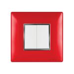 Kolors 14 Module, Modular Switch Plate [Cover Plate] with Silverline, with inner plate (Blooming Red) [KOSMIK], Compatible only with KRAFT & KOSMIK Switches