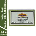 Herbal Khadi Natural Aloe Vera Handmade Bath Soap Refreshing Moisturizes, Natural Detoxifying and Cool, Remove dryness & heat for Men & Women (Pack of 1) (125 g)