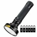 amiciVision 18W 100LED UV Flashlight, 395-400nm Ultra-Violet Metal Torch for Official Document Authenticity, Resin Curing, Gemstone Observation with 6xAA Battery