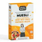 ORGANIC HABITS Muesli, Working Women Friendly Breakfast Cereal with Probiotics & Prebiotics | Seeds, Nuts, Fruits, Vegetables, Millets, Wholegrain, Vitamin C & E | Enriched With Calcium & Iron, Zero Added Sugar | PCOD & PCOS Friendly - 400 g