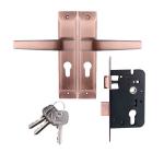 Godrej Locks Mortise Lock I Mortise Door Handle Lock for Main & Internal Door in Residential & Commercial Spaces I NEH 06-1CK I Black Antique Copper Finish 20cm / 8 Inches Handle, with Lock Body & 3 Keys