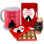 Midiron Romantic Gift for Girlfriend/Wife/Husband/Boyfrien|Anniversary Gift|Love Combo Hamper|Valentines Day Gift with-Handmade Chocolate Box, Printed Ceramic Mug & Greeting Card