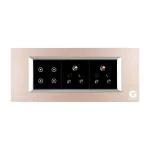 Leccy & Genesis 6 Modular Wifi Glass Switch Board, 2 Switch Control, 2 Smart Plug, Smart Home Switch, Digital Switch, Smart Switch Panel (Alexa, OK Google & SIRI) (Size: 6M- 220 x 90 x 45 mm)(Bronze)
