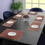 Dakshya Industries PVC Pack Of 6 Jaali Rectangle Shape Cutwork Design For Kitchen, Restaurant, Dining Table mats and Dressing Table mats