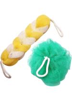 Lonekart Round Loofah and Bath Belt for Bathing Pack of 2