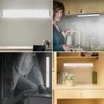 MELBON LED Motion Sensor Light , Rechargeable Battery Operated Anywhere Wireless Wardrobe Led Closet Light (White Light, 14 LED (21cm)