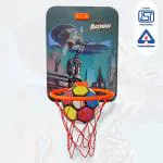 NHR Batman Portable Hanging Basketball Board with Ring Net & Ball for Kids, Basketball Board for Boys and Girls, Indoor and Outdoor Games- (Multicolour)