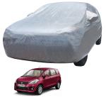 Auto Hub Car Body Cover Compatible with Maruti Suzuki Ertiga (Model : 2012-2018) with Mirror Pockets, Triple Stitched, Water Resistant Car Cover, Metallic Silver
