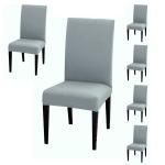 Furshine Dining Chair Slipcovers | Protection Chair Covers | Plain, Removable, Washable | Universal Fit Super Soft Stretchy Polyester Spandex Fabric | Hotel, Marriage, Wedding | (Set 6, Grey)