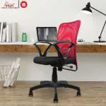 Rose Sigma Red Mesh Mid Back Office Chair