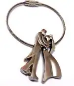 Blue Aura Aditya Traders Silver Metal Wire Couple True Love Key Chain