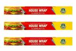 House Wrap Aluminium Foil for Kitchen, Food Packing, Cooking, Baking - 9 Meter Net Guaranteed 11 Microns in thickness for Keeping Food Warm (Pack of 3)