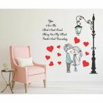 Wallzone Vinyl, Pvc Multicolor 90 Cm Love Couple Quotes Removable Sticker