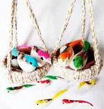 Teeoocheeoo BIRDS NEST HANGING CHIDIYA KA GHOSLA ARTIFICIAL PACK OF 2