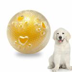 Emily Pets Paw Print Squeaky Rubber Ball Toys for Dogs (Yellow)