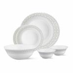 Larah by Borosil Classic Opalware 7 Pieces Dinner Set, Opal Glass Dinner Plates & Bowls, Crockery Set For Dining