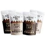 Waffle Mill Waffle Chips Dark Choco and Milk Choco Drizzle Vegetarian - 85 g (pack of 4)