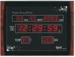 Ajanta Brown, Black Digital Standard Wall Clock with Glass () OLC-105