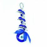 pujaNpujari Three Dolphin Evil Eye Protection Wall and Car Hanging for Good Luck Prosperity & Success