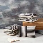 Nestroots Black & White Striped Cushion Cover 12 X 18 Set of 5