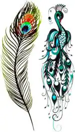 Ordershock Waterproof Peacock Feather with Beautiful Design Temporary Body Tattoo
