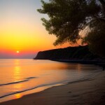 Love Creation A4 Size poster print for creative wall art- sunset-seascape-9368(Non Sticker)