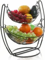 ROLLYWARE Big Size Rust Free Heavy Weight and Sturdy Swing Stainless steel Classic Fruits Basket for Dining Table ( Silver, 4 kg Capacity )