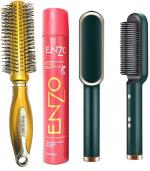 Bingeable Saloon Hair Brush Straightener Comb (Set Of 3)