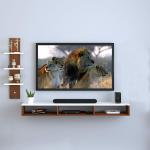 Anikaa Revolt Engineered Wood Wall Mounted TV Entertainment Unit (Walnut/White) - Ideal for Upto 43