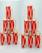 Clay heaven Red Hotel-Style Ceramic Cup Set - 12-Piece Collection for Timeless Elegance and Refinement