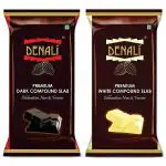 Denali Foods Premium Dark & White Compound Slab Bars Combo (2 x 400 g)