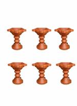 Ganapathi Enterprises Handmade Terracotta Clay Diya for Puja / Decorations / Oil Lamp / Karthigai Deepam Pack of 6