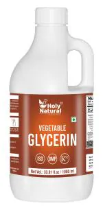 Holy Natural Organic Vegetable Glycerin (1000ml), Non-GMO, Kosher, Food Grade/Cosmetic Grade, For Skin, Hair, Crafts, and Soap Base Oil.