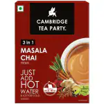 Cambridge Tea Party 10 sachets box (20g each) | (10 x 20gm) Instant Tea Masala Chai with Adrak Elaichi, 3 in 1 Premix Powder